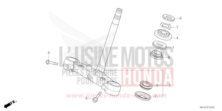 LENKSCHAFT von NC750X "Meca" PEARL GLARE WHITE (NHB53) von 2021